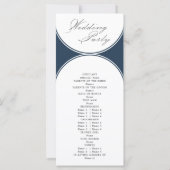 Élégant Script Navy Blue Arch Wedding Programme (Dos)