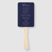 Elegant Script Navy Blue Modern Minimalist Wedding Handwaaier (Voorkant)
