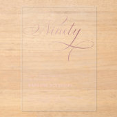 Elegant Script Negentig Roos Goud 90ste Verjaardag Acryl Uitnodigingen (Voorkant)