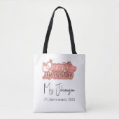 Elegant script net getrouwd Roos gouden huwelijksr Draagtas (Voorkant)