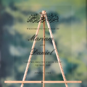 Elegant script Nikah Islamitische bruiloft Welkom Acryl Bord (Neutraal)