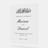 Elegant script Nikah Islamitische bruiloft Welkom Acryl Bord (Hoek)