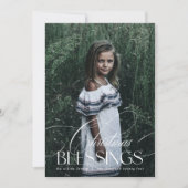 Élégant Script Noël Bénédiction Carte de vacances (Devant)