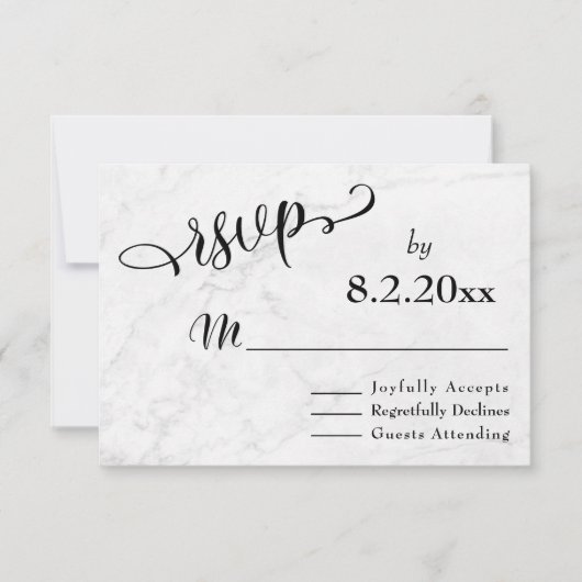 Élégant script noir avec marbre blanc, réponse de (Devant)
