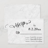 Élégant script noir avec marbre blanc, réponse de (Devant / Derrière)
