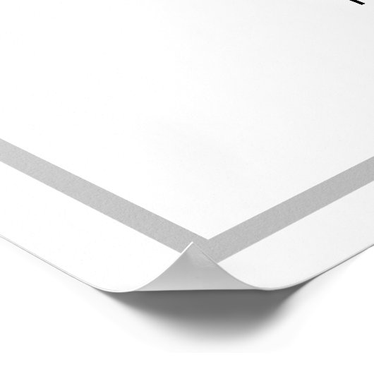 Élégant script noir blanc Mariage Affiche de bienv (Coin)