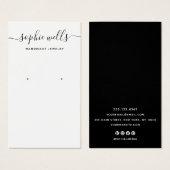 Élégant script noir blanc QR Code Eear Display (Devant & derrière)