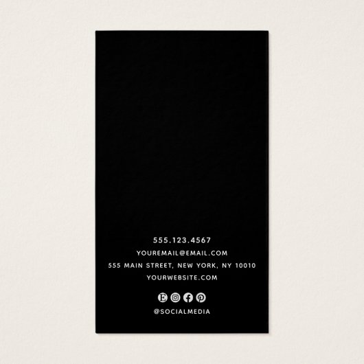 Élégant script noir blanc QR Code Eear Display (Dos)