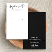 Élégant script noir blanc QR Code Eear Display