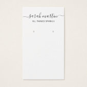 Élégant Script noir et blanc porte-oreille carte (Devant)