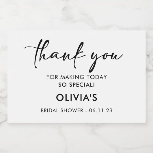 Élégant script noir - Mini Étiquette de vin mousse (Étiquettes simples)