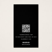 Élégant script noir QR Code Eear Display (Dos)