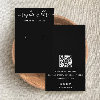 Élégant script noir QR Code Eear Display