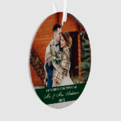 Élégant Script Notre Premier Chasseur de Noël Vert (devant)