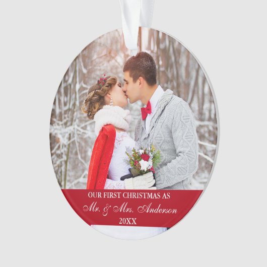 Élégant script Notre premier rouge de Noël (devant)