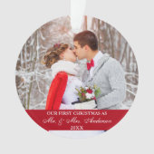 Élégant script Notre premier rouge de Noël (devant)