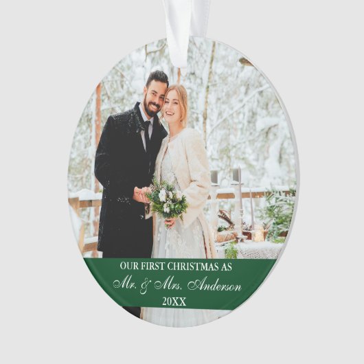 Élégant script Notre premier vert de Noël (devant)