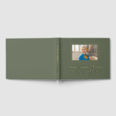 Elegant Script Olive Green Photo In Loving Memory Gastenboek (Volledig)