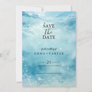Elegant Script Onderwater Save the Date Watercolor