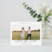 Elegant Script One Photo Save the Date Aankondigingskaart (Staand voorkant)
