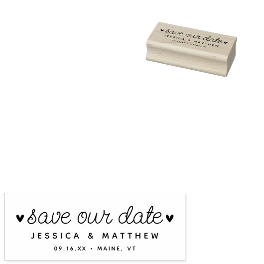 Elegant script onze datum opslaan 	rubberstempel (Gestempeld)