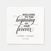 Elegant script 'onze eeuwige' bruiloft servet (Voorkant)