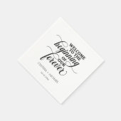 Elegant script 'onze eeuwige' bruiloft servet (Hoek)