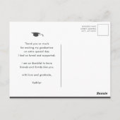 Elegant script op grijs eenvoudig Afstuderen Dank Briefkaart (Achterkant)