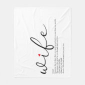 Elegant script op maat gemaakt door Wife Red Love Fleece Deken (Voorkant)
