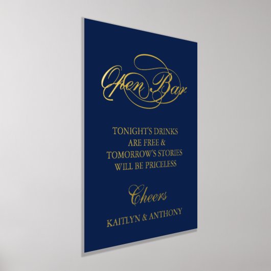Elegant script "Open Bar" Real Folie Weddenschap Folie Afdrukken (Laagn)