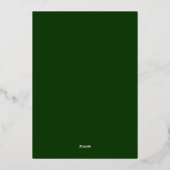 Elégant script or et cadre Foil vert carte RSVP (Verso)