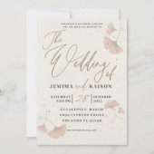 Élégant script or Faire-part de mariage en terre c (Devant)