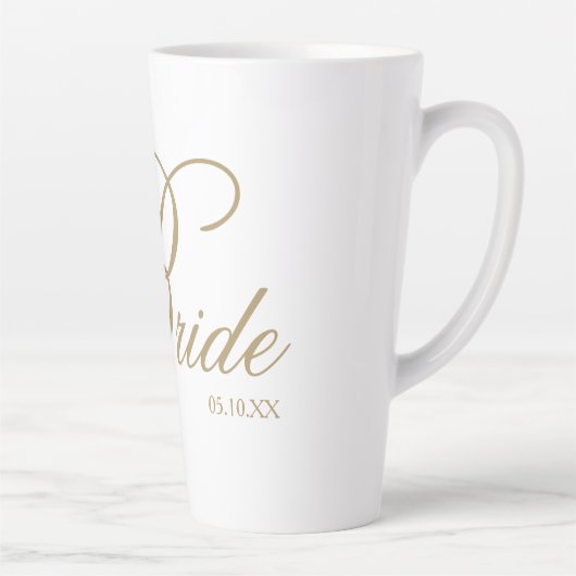 Élégant script or marié Latte Mug (Droite)
