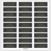 Élégant script or noir Étiquettes de adresse invit (Feuille)