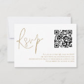 Elégant script or QR Code Mariage RSVP carte RSVP (Devant)