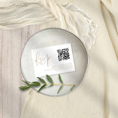 Elégant script or QR Code Mariage RSVP carte RSVP