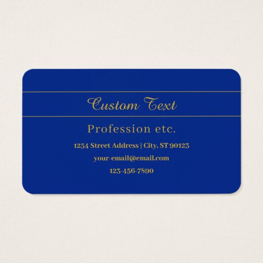 Élégant script or sur Arrière - plan bleu marine (Dos)