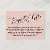 Elegant script over Huwelijkscadeaus met kniproze Informatiekaartje (Voorkant)