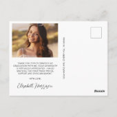Elegant Script Overlay Photo Afstuderen Hartelijk  Briefkaart (Achterkant)