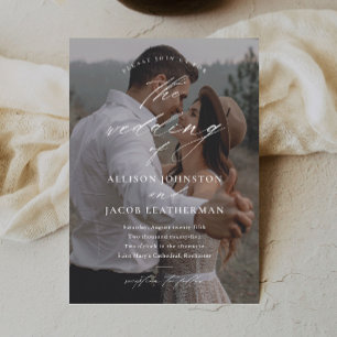 Elegant Script Overlay Photo Wedding Save The Date