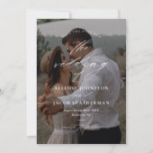 Elegant Script Overlay Photo Wedding Save The Date (Voorkant)