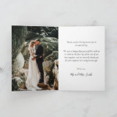 Elegant Script Overlay Weddenfoto Bedankkaart (Binnen)