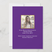 Elegant Script Paars Gold 2-foto Afstuderen Aankondiging (Achterkant)