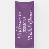 Elegant Script Paars Vrijgezellenfeest Spandoek (Verticaal)