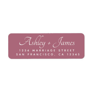 Elegant Script Paars Wedding Return Address Etiket