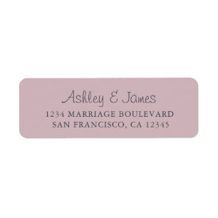 Elegant Script Paars Wedding Return Address Etiket