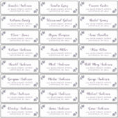 Elegant Script Paarse Bloemen Gast Adresetiketten Sticker (Voorkant)