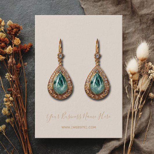 Élégant Script Pale Champagne Carte d'oreille