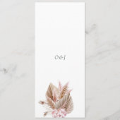 Elegant Script Pampas Grass Wedding  Menu (Achterkant)