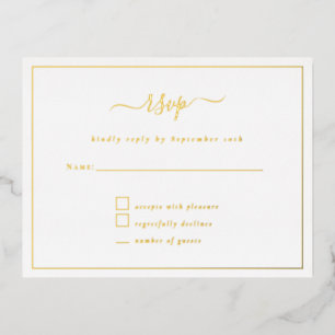 Elegant Script Party RSVP kaart Luxe Folie